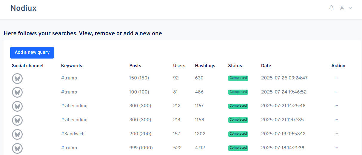 Nodiux search page: search for any hashtag or user posts. Nodiux search page: search for any hashtag or user posts.